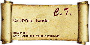 Cziffra Tünde névjegykártya